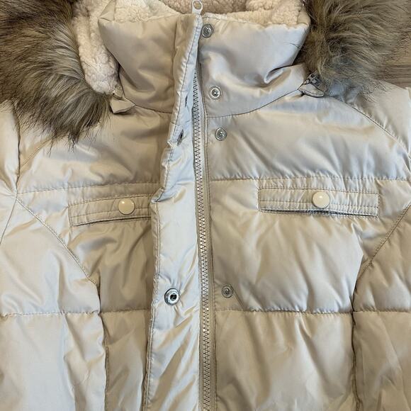 Vintage Rare Esprit Women’s MED Puffer Parka Jacket Removable Hood Faux Fur Y2K - Picture 10 of 14